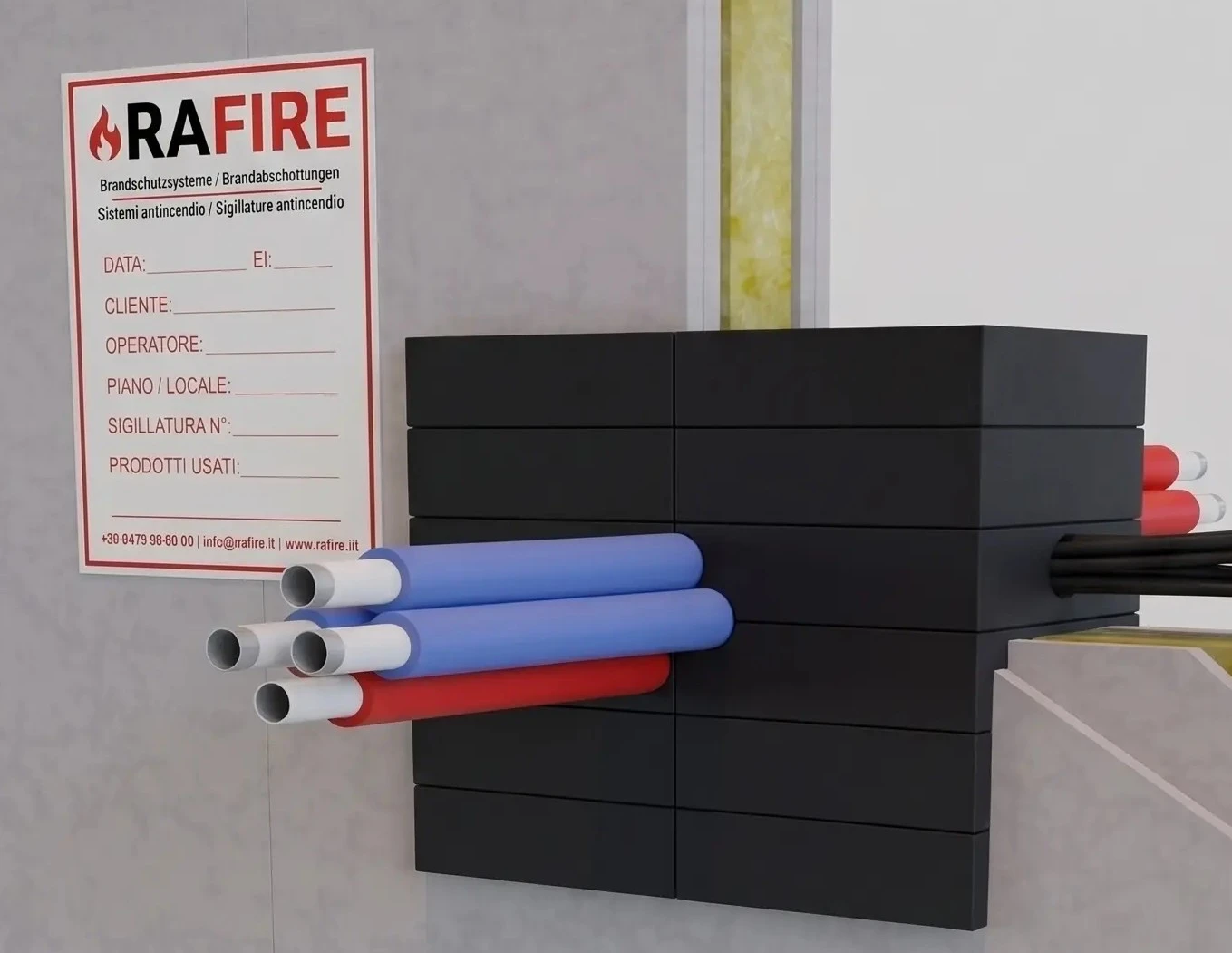 Brandabschottungen für Rohr- und Kabeldurchführungen