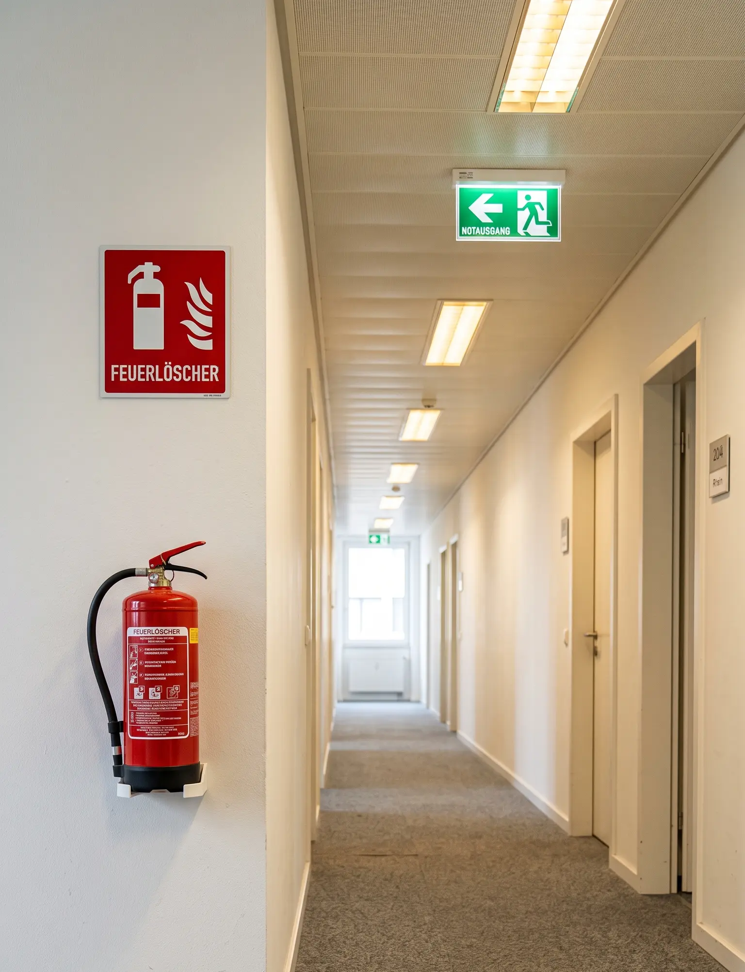 Montage von Feuerlöschern und Brandschutzeinrichtungen